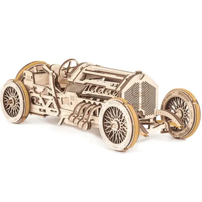 Image de Puzzle 3D, U-9 Grand Prix Car, Ugears, bois, 348 pièces