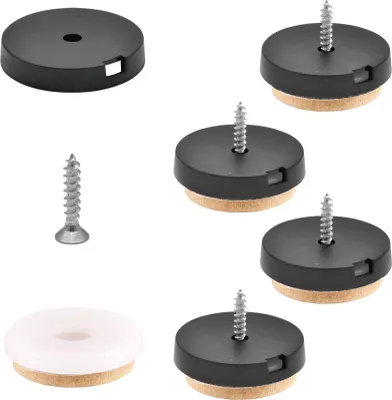 Produktbild von WAGNER QuickClick® Filzgleiter SYNO - zum Schrauben, je 4x Basis & Schraube & Einsatz Ø 30 mm, DE Ware - 16782500