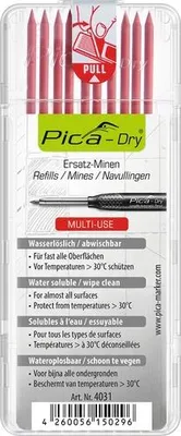 Produktbild von Pica Dry Ersatzminen Etui, wasserlöslich, 10 Minen rot