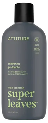 Imagen del producto de Attitude, Gel de ducha para hombres, Matcha y bergamota (415 ml)