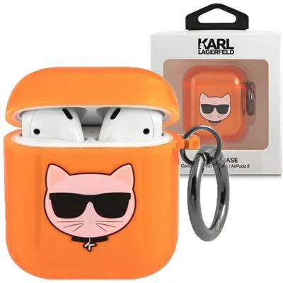 Produktbild von Karl Lagerfeld Kla2Uchfo Airpods Hülle Pomarańczowy/Orange Choupette