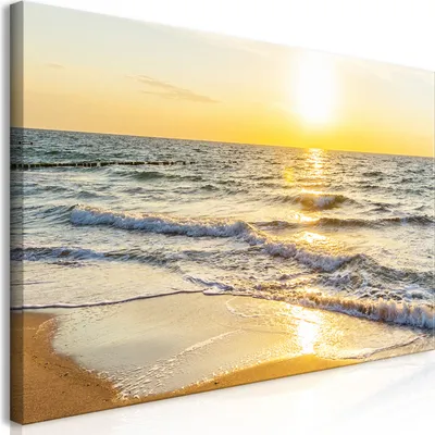 Produktbild von Wandbild Mega XXXL Meer Strand 250x125 cm Einteiliger XXL-Format Kunstdruck zur Selbstmontage Leinwandbilder moderne Bilder DIY Wanddekoration Wohnung Deko Sonnenuntergang c-B-0389-ak-g