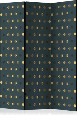 Produktbild von 3-teiliger Doppelseitiger Vlies Paravent - Dots 135x172 cm Muster f-C-0376-z-b