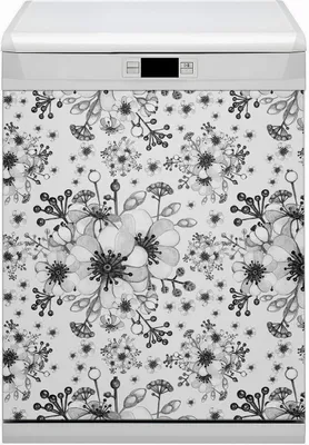 Produktbild von Magnetmatte Geschirrspüle Abwaschbar Küche Magnete  Dekor 60x70 cm  - Schwarz -Weiß -Muster