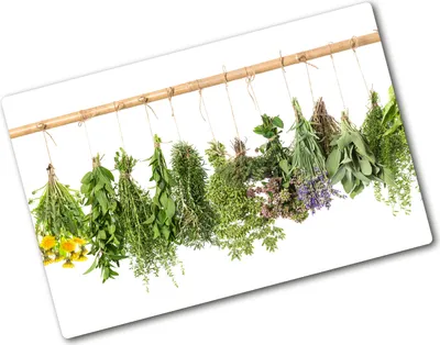 Produktbild von Tulup Glas Herdabdeckplatte - 80x52 cm - Glaskeramikkochfeld-Abdeckung Spritzschutz Glasabdeckplatte - Einteilig - Essen & Getränke - Kräuter Schnur - Grün