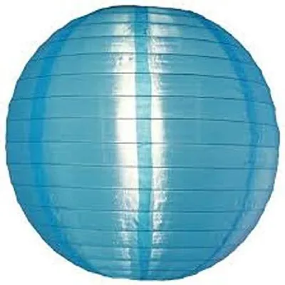 Zdjęcie produktu dla Lampion nylonowy - niebieski - 25 cm - zestaw 5 sztuk