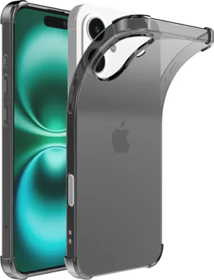 Image de Coque Smartphonica pour iPhone 16 Plus
  Coque silicone transparente antichoc avec bord antichoc - Dos antichoc
  Coque arrière antichoc - Noir