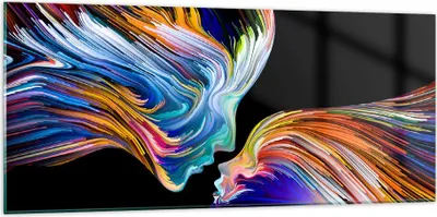 Produktbild von Bilder auf glas - Abstraktion modern - 120x50cm - Glasbilder - Wandbilder - Kunstdruck - zum Aufhängen bereit - Wanddekoration aus Glas - Glas Bilder - Wandbild auf Glas - Einteilig - GAB120x50-3709