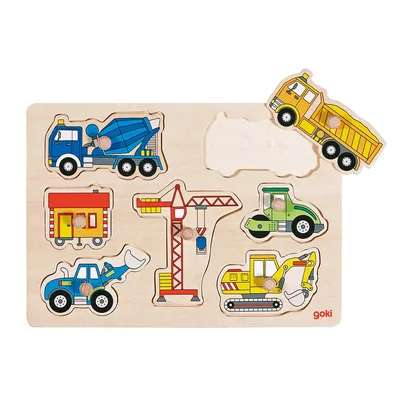 Obrázok produktu pre Puzzle s úchytkami. Stavebné stroje