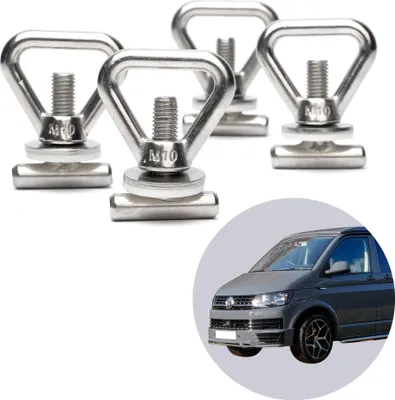 Obrázek produktu pro 040 Sada 4 kusů oka pro upevnění nákladu, kompatibilní s modely VW T5 / T6 / T6.1, Multivan, California, Beach
