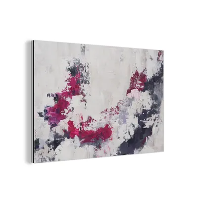 Obrázok produktu pre MuchoWow® Hliníkové obrazy Nástenná dekorácia Kovový obraz na stenu 60x40 cm Farba - Ružová - Sivá - Umenie Hliníkový obraz Dibond Nástenný obraz - Maľba