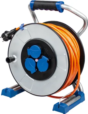 Produktbild von as-Schwabe Metall-Kabeltrommel Baustellenleitung Orange 40m 230V 16A 3G2,5 IP44