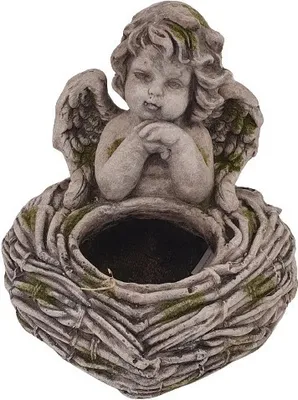 Produktbild von Dekofigur Engel zum Bepflanzen 31,5 x 27 x 31 cm grau