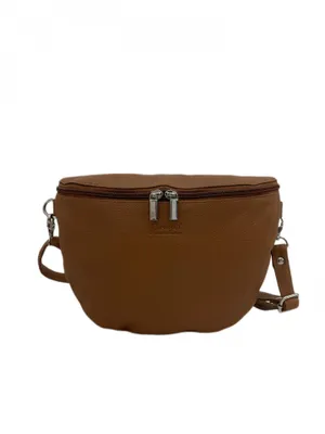 Produktbild von C7015 Cinino Bauchtasche Gürteltasche Ledertasche mit abnehmbaren Lederriemen Cognac