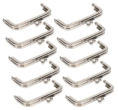 Geldbörsenrahmen mit Bügelverschluss, Metall, 8,5 cm, 10 Stück