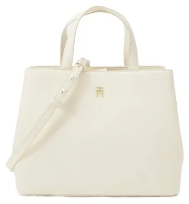 Produktbild von Beige Handtasche mit verstellbarem Gurt & Druckknopfverschluss