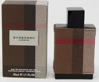 A product shot of Burberry London for Men fragrance and its packaging.