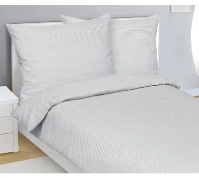 Obrázek produktu pro Krepové povlečení - 140x200 cm. 70x90 - šedá,bílá