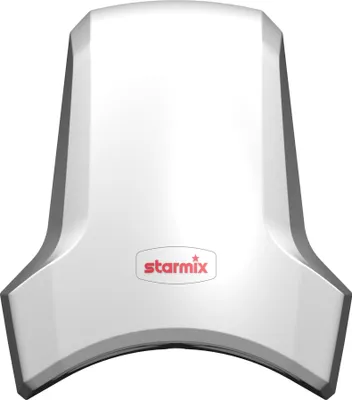 A white Starmix hair dryer is shown from a front-facing, slightly elevated angle against a white background.