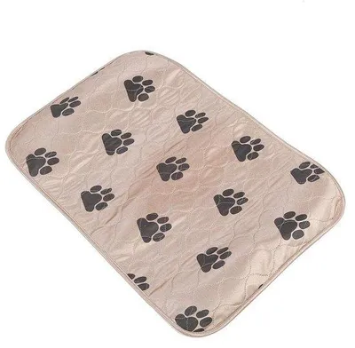 Produktbild von Inkontinenz-Pflegeunterlage Waschbar - 4-Schichtig - Absorbierend - Wasserfest - 40 x 60 cm - Attraktives Fußdruckmuster - Hundeunterlage