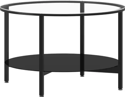 Produktbild von vidaXL Beistelltisch Schwarz und Transparent 70 cm Hartglas