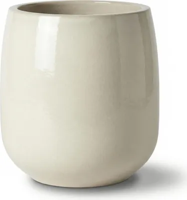 Produktbild von Provencelia Keramik Pflanzkübel Socrate Creme, Ø40 x H49 cm, frostbeständig, handgefertigt, glasiert, Outdoor, Garten, Terrasse, winterfest