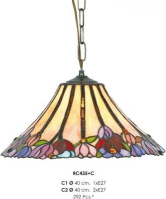 Handgefertigte Tiffany Pendelleuchte Hängeleuchte Durchmesser 40 cm, 1-Flammig - Leuchte Lampe