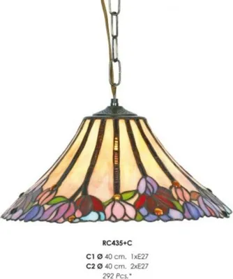 Immagine prodotto di Lampada a sospensione Tiffany fatta a mano Diametro 40 cm, 1 lampadina - lampada Lampada