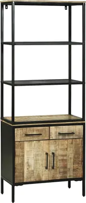 Zdjęcie produktu dla Highboard brązowy 70 x 35 x 180 cm lite drewno mango