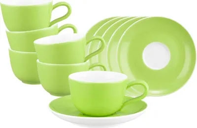 Produktbild von Seltmann Weiden Liberty Pure Colors Espressotasse mit Untertasse 6er Set - Lime Green