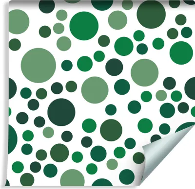 Immagine prodotto di rotolo di VLIES WALLPAPER da 10 m con motivo a pois verde e cerchi XXL