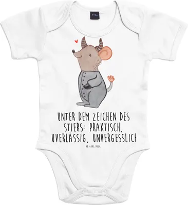 Produktbild von Mr. & Mrs. Panda Strampler Baby Stier Astrologie 3. - 6. Monat - Heather Grey - Geschenk, Einteiler, Babybody, Sternzeichen, babykleidung body, Geburtstagsgeschenk
