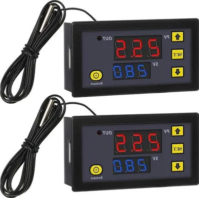 Zdjęcie produktu dla Cyfrowy termostat 12 V, 20 A, -50–110°C z czujnikiem temperatury i alarmem do lodówki