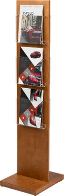 Produktbild von Prospektständer aus Holz doppelseitig inkl. Ablagen aus Acrylglas