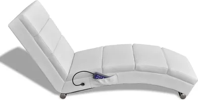 Obrázek produktu pro vidaXL Masážní lehátko Chaise Longue White Faux Leather