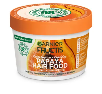 Productafbeelding van Garnier Fructis Papaya Haarmasker, verzorgende behandeling voor beschadigd haar, 400 ml