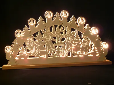 Produktbild von Original Erzgebirgischer Marken Schwibbogen Lichterbogen 70 x 43 cm S70-0_57