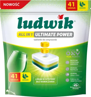 Zdjęcie produktu dla Ludwik tabletki do zmywarek all in 1 Ultimate Power 41 szt. lemon
