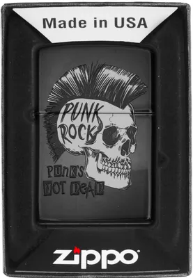 Obrázek produktu pro Zapalova? Zippo Gray Dusk s motivem Punk Rock Skull kovový v?truodolný