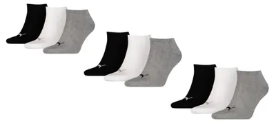 Obrázok produktu pre Ponožky Puma Sneaker Socken Plain, balenie 9 kusov, čierna/biela/šedá, veľkosť: 35-38