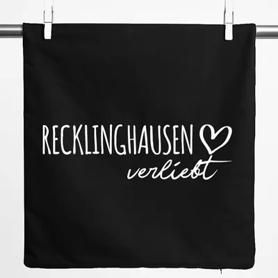 Produktbild von Huuraa Kissenbezug Recklinghausen verliebt 40x40cm Black Baumwolle Dekokissenbezug Geschenkidee