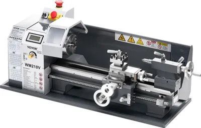 Image de VEVOR Tour à métaux, 21x37 cm, 550 W, 0-2500 tr/min Vitesse variable, tour d'établi, pour l'usinage de pièces de précision, filets métriques impériaux, métaux tendres, matières plastiques