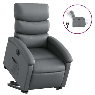 Produktbild von vidaXL Relaxsessel mit Aufstehhilfe Elektrisch Grau Kunstleder