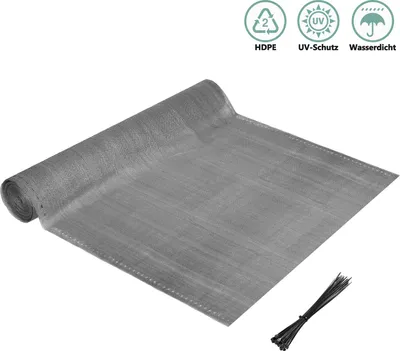 Produktbild von Jiubiaz Schattiergewebe Zaunblende Tennisblende 1.8x25M Sichtschutz HDPE Zaun Netz Schattier Gewebe Windschutz Grau