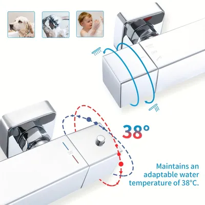 Obrázok produktu pre Termostatická sada pre sprchu a vaňu – sprchová batéria – miešacia batéria – batéria na vaňu – termostatická sprchová batéria