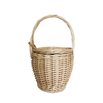 Zdjęcie produktu dla Wiklinowy kosz na kwiaty, pleciony kosz na kwiaty, ręczny kosz wiklinowy, wiklinowy kosz piknikowy, rattanowy kosz na owoce
