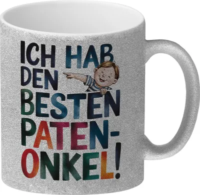 Produktbild von Bester Patenonke Glitzer-Kaffeebecher