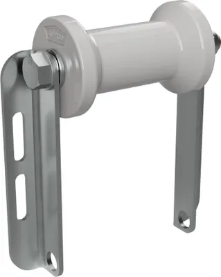 Produktbild von Polyurethan Kielrolle mit Halter C Sliprolle Bootstrailer Sliphilfe Spulenform verzinkt SUPROD, 125 mm, grau