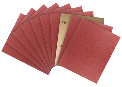 Immagine prodotto di Set di carta vetrata, 10 pezzi, grana 80, dimensioni 23 x 28 cm, per levigatura grossolana e fine