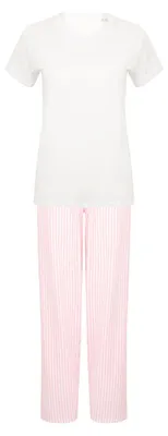 Image de Towel City - Pyjama pour femmes, sac en tissu LT6171 (XL) (Rose/Blanc)